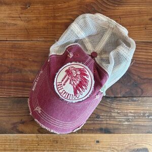 Free Spirit Indian Headress Patch Distressed Ball Cap